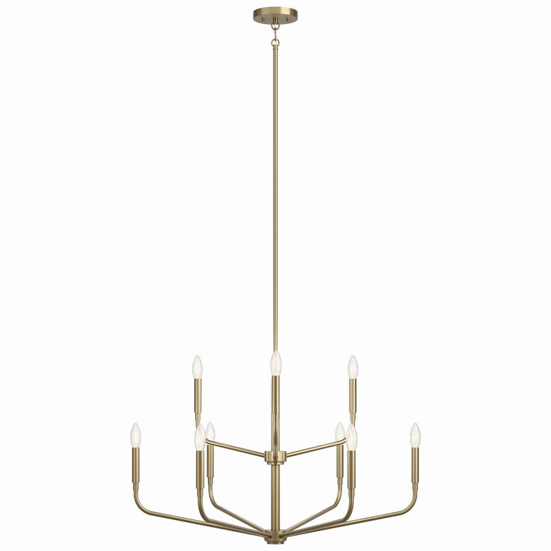 Kichler 52720CPZ Nine Light Chandelier, Champagne Bronze