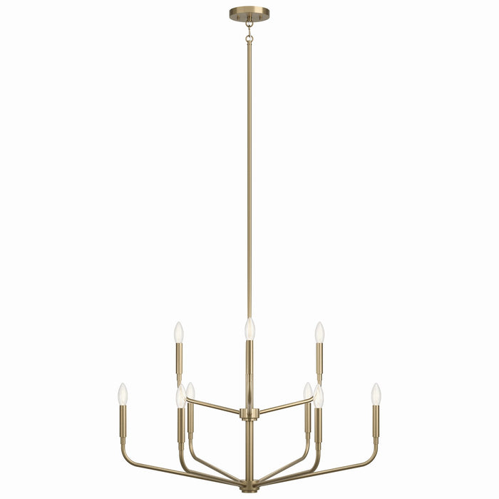 Kichler 52720CPZ Nine Light Chandelier, Champagne Bronze