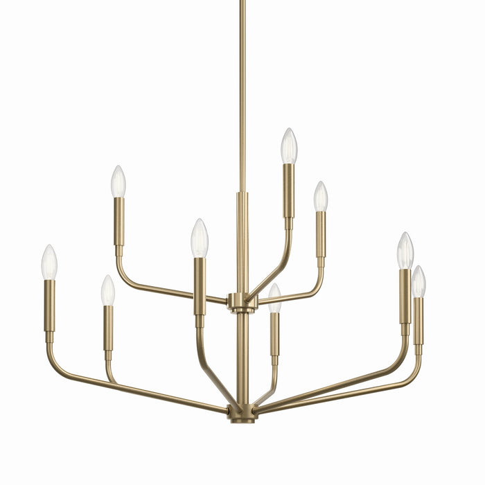 Kichler 52720CPZ Nine Light Chandelier, Champagne Bronze