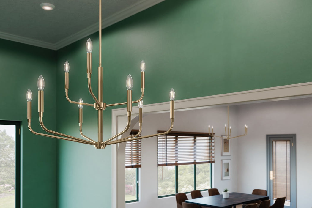 Kichler 52720CPZ Nine Light Chandelier, Champagne Bronze