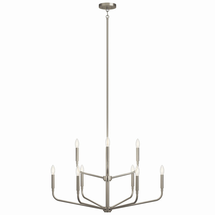 Kichler 52720NI Nine Light Chandelier, Brushed Nickel