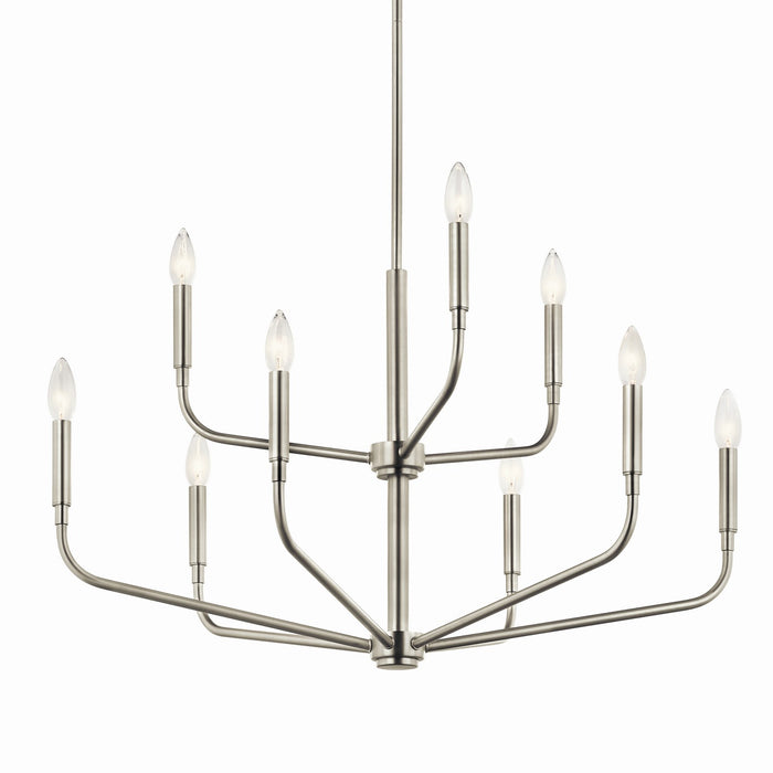 Kichler 52720NI Nine Light Chandelier, Brushed Nickel