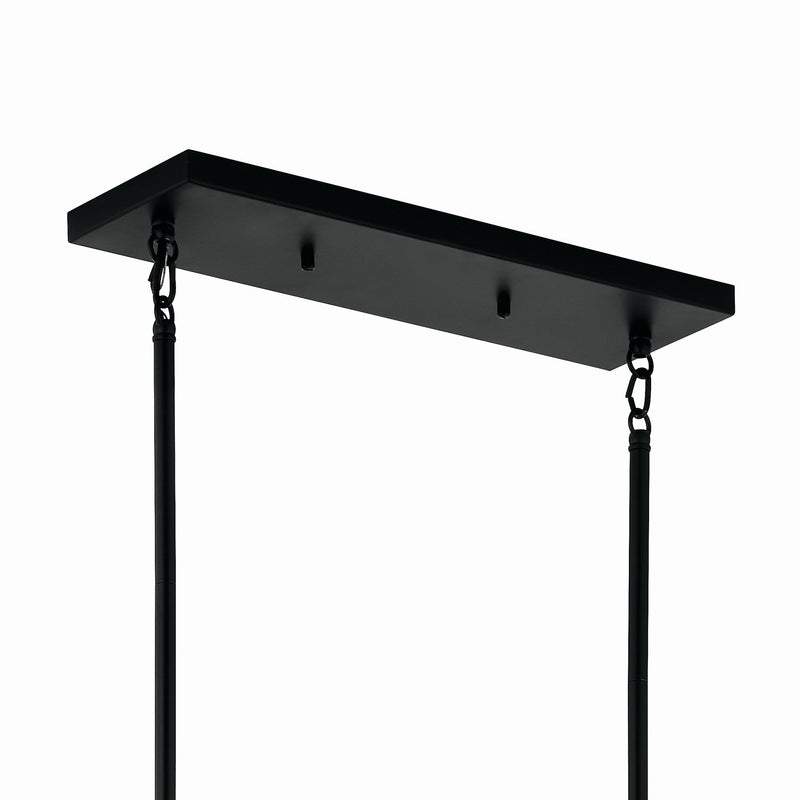 Kichler 52721BK Six Light Linear Chandelier, Black
