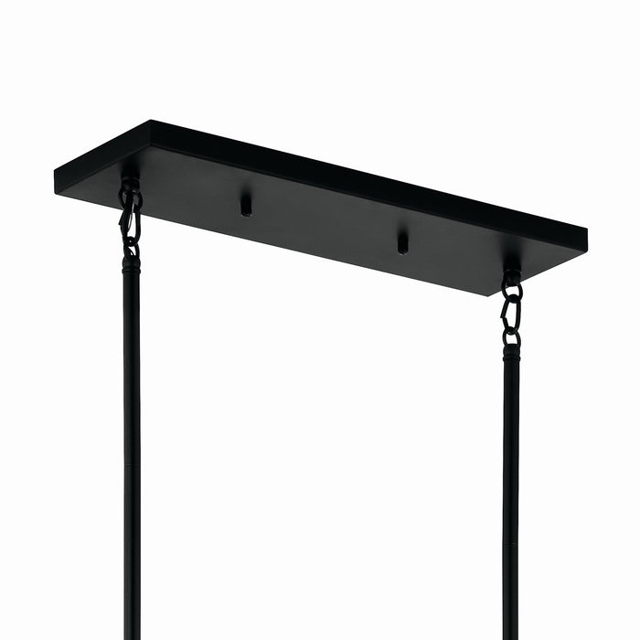 Kichler 52721BK Six Light Linear Chandelier, Black
