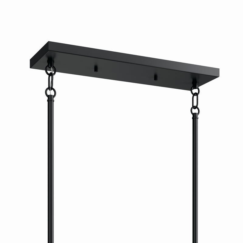 Kichler 52721BK Six Light Linear Chandelier, Black