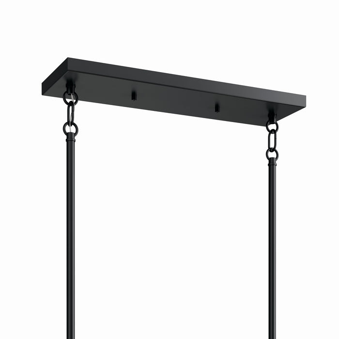 Kichler 52721BK Six Light Linear Chandelier, Black