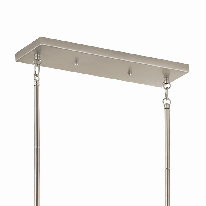 Kichler 52721NI Six Light Linear Chandelier, Brushed Nickel