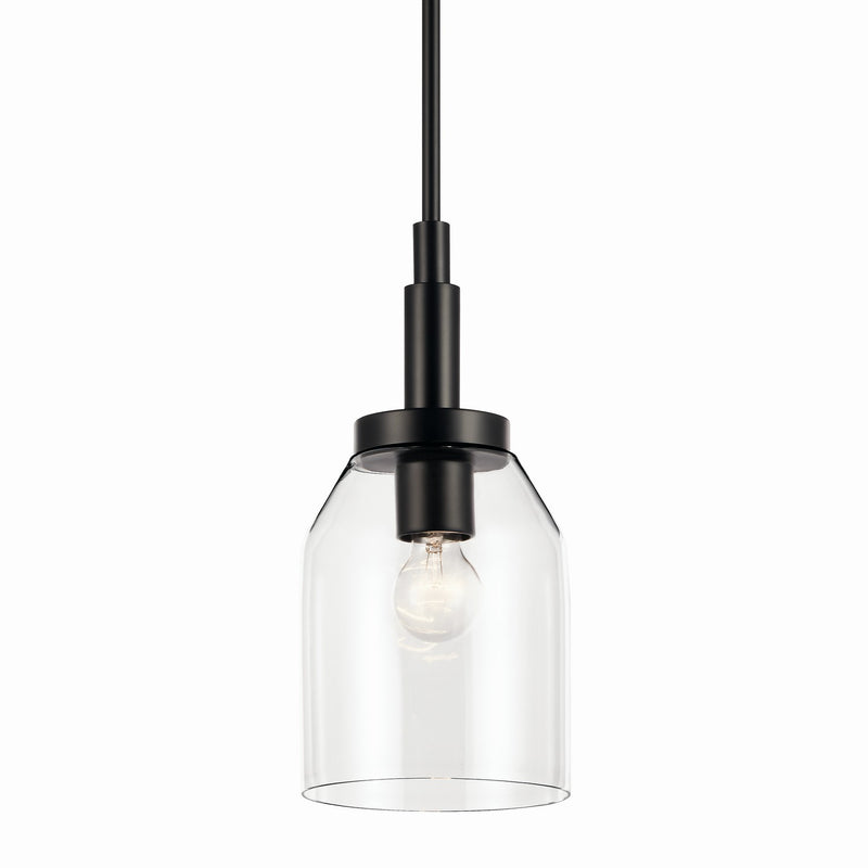Kichler 52725BK One Light Mini Pendant, Black