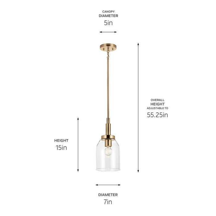 Kichler 52725CPZ One Light Mini Pendant, Champagne Bronze