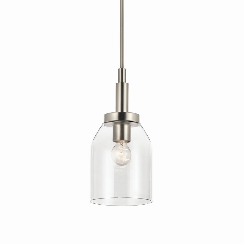 Kichler 52725NI One Light Mini Pendant, Brushed Nickel