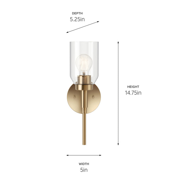 Kichler 55183CPZ One Light Wall Sconce, Champagne Bronze