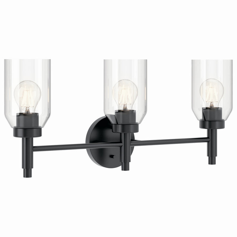 Kichler 55185BK Three Light Vanity, Black
