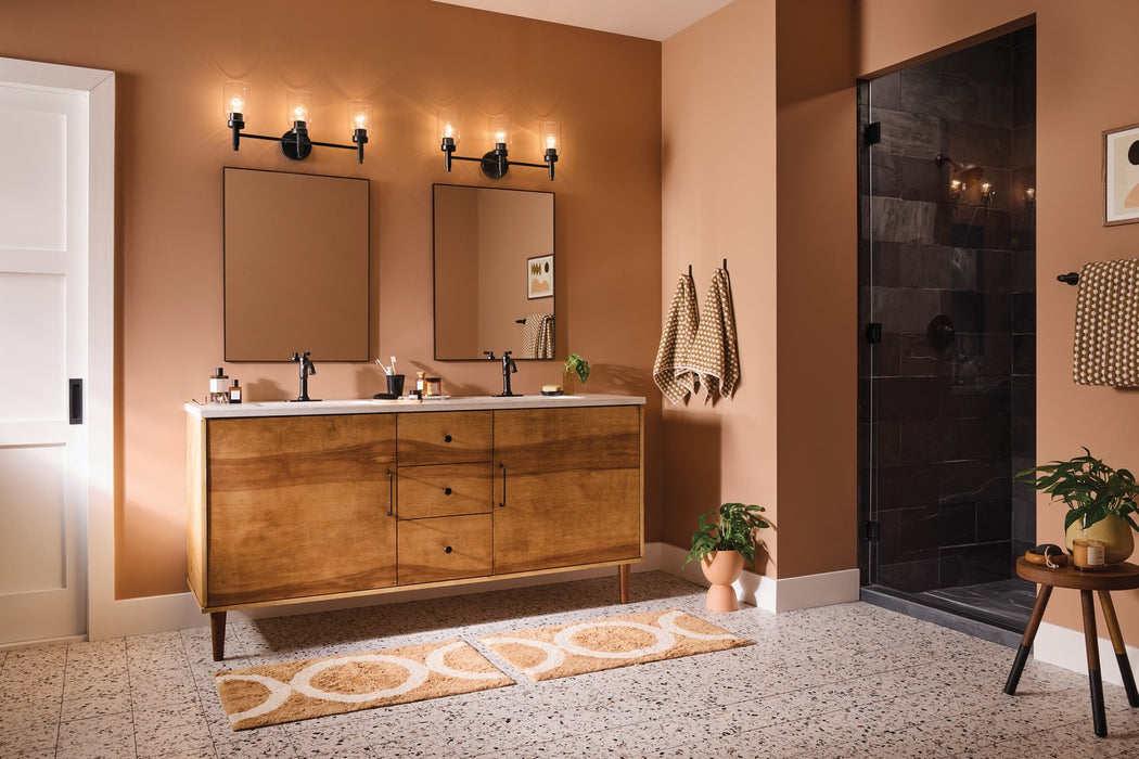 Kichler 55185BK Three Light Vanity, Black