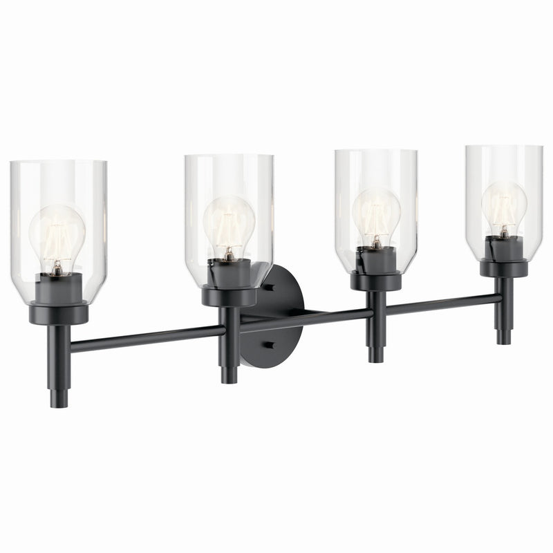 Kichler 55186BK Four Light Vanity, Black