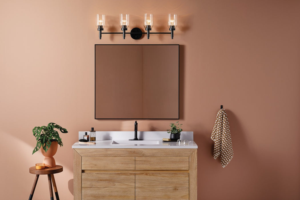 Kichler 55186BK Four Light Vanity, Black