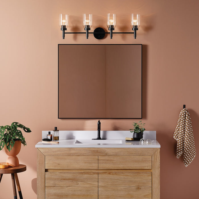 Kichler 55186BK Four Light Vanity, Black