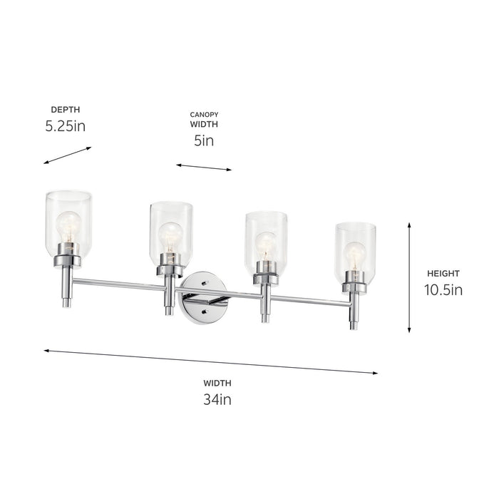 Kichler 55186CH Four Light Vanity, Chrome