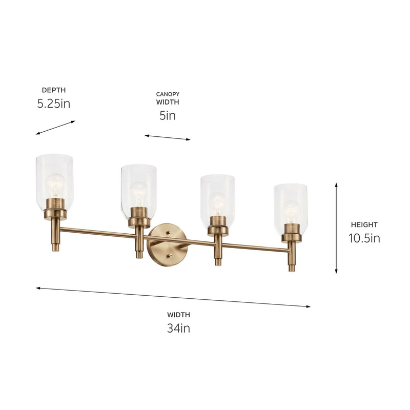 Kichler 55186CPZ Four Light Vanity, Champagne Bronze