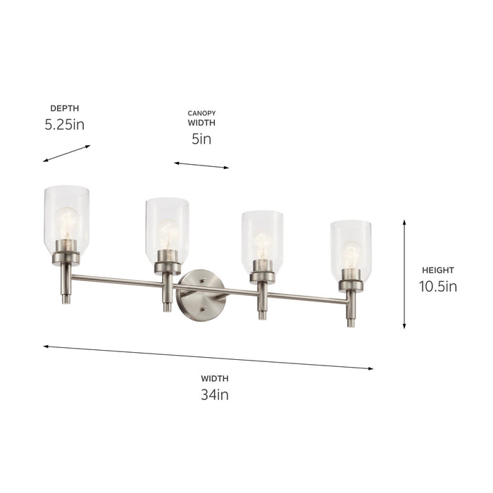 Kichler 55186NI Four Light Vanity, Brushed Nickel