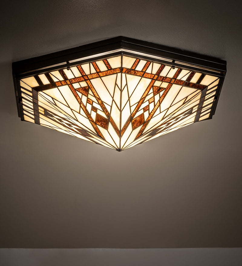 Meyda Tiffany 272026 Six Light Flushmount, Bronze