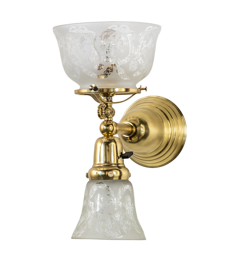 Meyda Tiffany 272416 Two Light Wall Sconce, Polished Brass