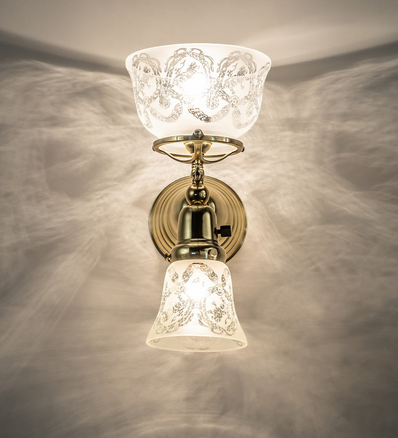 Meyda Tiffany 272416 Two Light Wall Sconce, Polished Brass