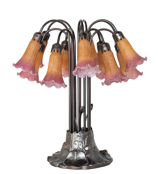 Meyda Tiffany 273108 12 Light Table Lamp, Mahogany Bronze