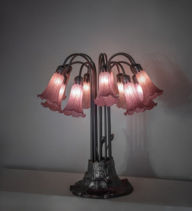 Meyda Tiffany 273414 12 Light Table Lamp, Mahogany Bronze