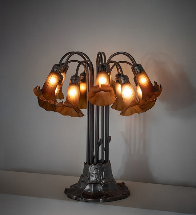 Meyda Tiffany 273788 12 Light Table Lamp, Mahogany Bronze