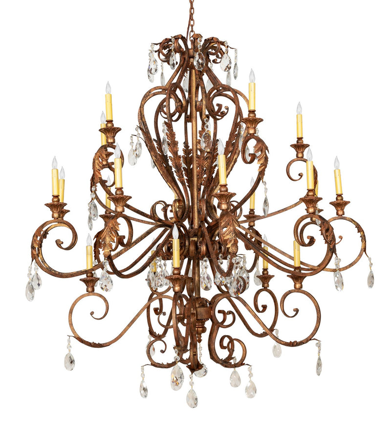 Meyda Tiffany 274242 20 Light Chandelier, Autumn Leaf