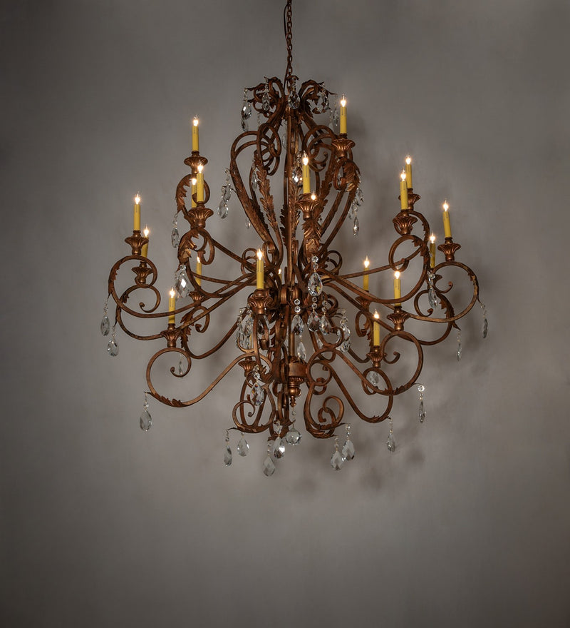 Meyda Tiffany 274242 20 Light Chandelier, Autumn Leaf