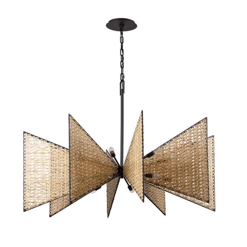 Varaluz 379C16MBS 16 Light Chandelier, Matte Black/Sulihiya