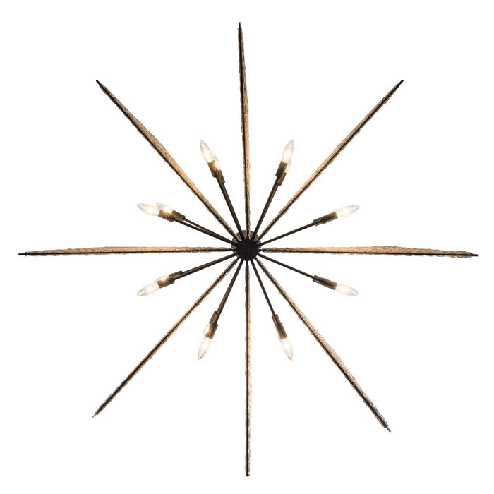Varaluz 379C16MBS 16 Light Chandelier, Matte Black/Sulihiya