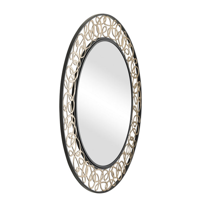 Varaluz 381MI33MBAR Mirror, Matte Black/Artifact