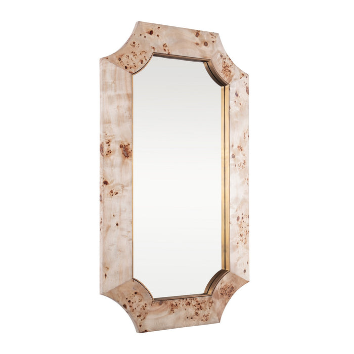 Varaluz 449MI26B Wall Mirror, Poplar Burl/Weathered Brass