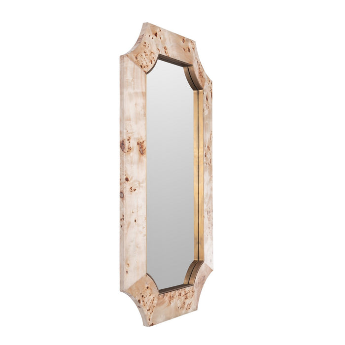 Varaluz 449MI26B Wall Mirror, Poplar Burl/Weathered Brass