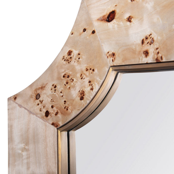Varaluz 449MI26B Wall Mirror, Poplar Burl/Weathered Brass