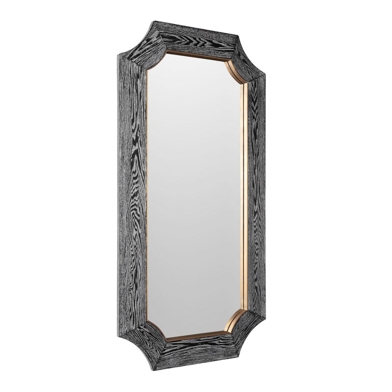 Varaluz 449MI28A Wall Mirror, Cerused Black/Weathered Brass