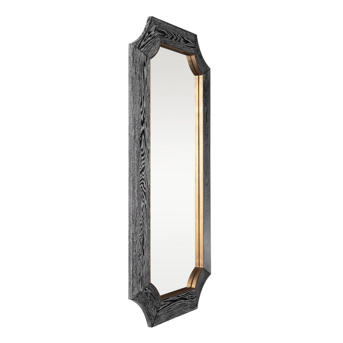 Varaluz 449MI28A Wall Mirror, Cerused Black/Weathered Brass