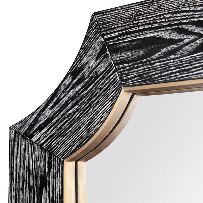 Varaluz 449MI28A Wall Mirror, Cerused Black/Weathered Brass
