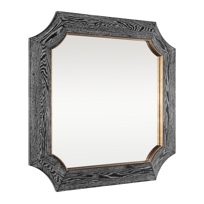 Varaluz 449MI36A Wall Mirror, Cerused Black/Weathered Brass