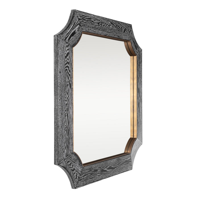 Varaluz 449MI36A Wall Mirror, Cerused Black/Weathered Brass