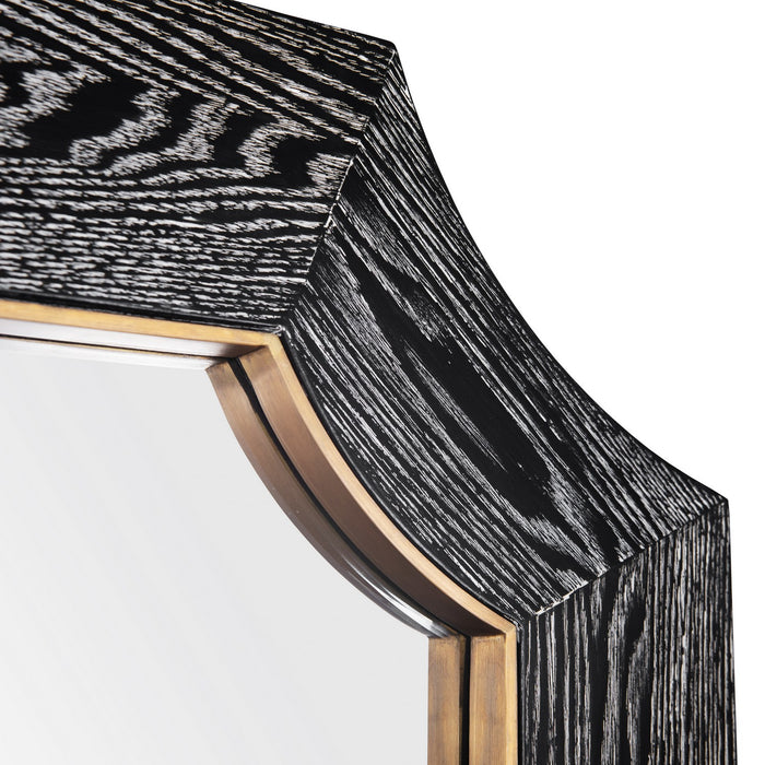 Varaluz 449MI36A Wall Mirror, Cerused Black/Weathered Brass