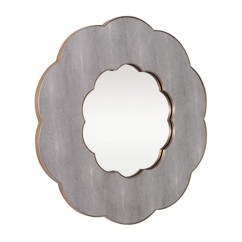 Varaluz 453MI36A Wall Mirror, Gray Shagreen/Weathered Brass