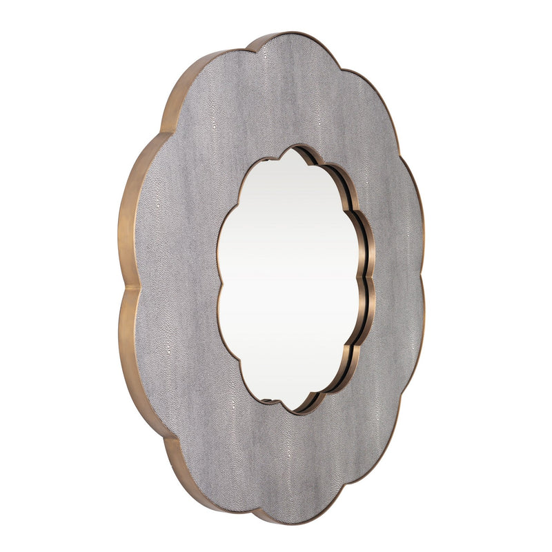 Varaluz 453MI36A Wall Mirror, Gray Shagreen/Weathered Brass