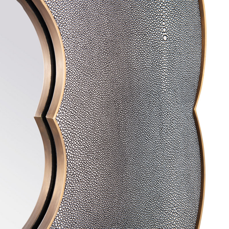 Varaluz 453MI36A Wall Mirror, Gray Shagreen/Weathered Brass