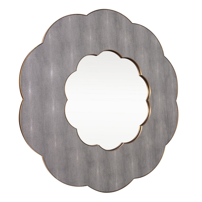 Varaluz 453MI54A Wall Mirror, Gray Shagreen/Weathered Brass