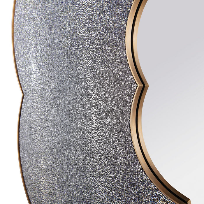 Varaluz 453MI54A Wall Mirror, Gray Shagreen/Weathered Brass