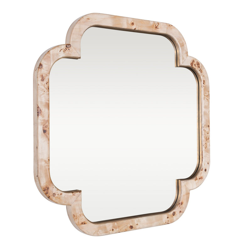 Varaluz 455MI36B Wall Mirror, Poplar Burl/Weathered Brass