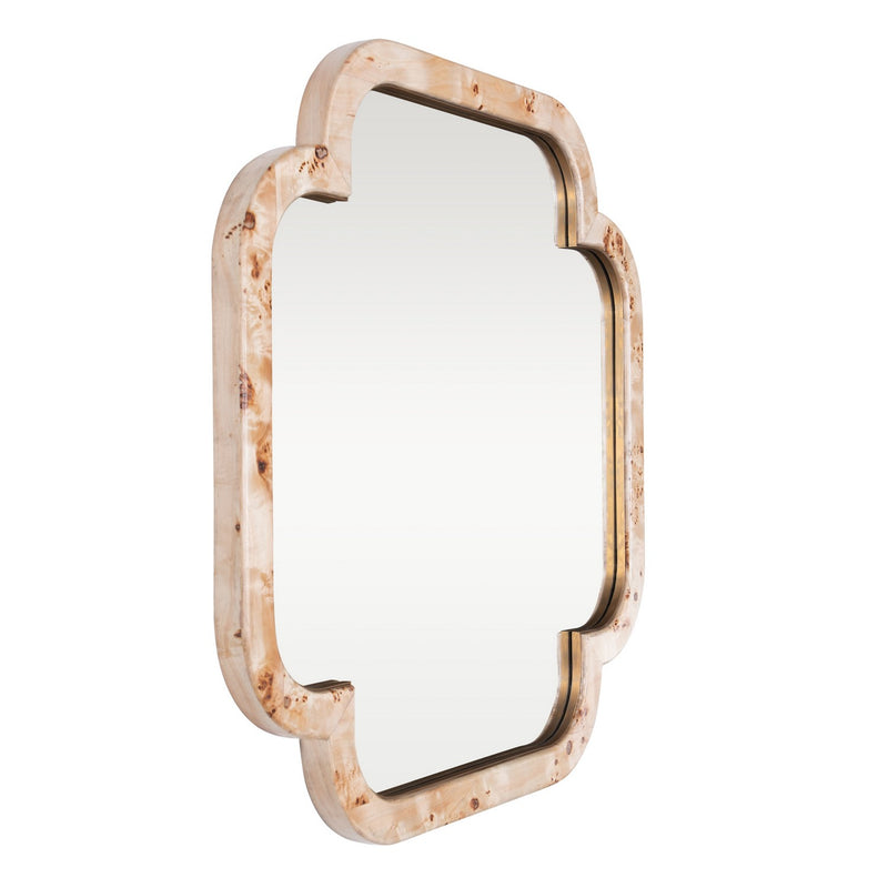 Varaluz 455MI36B Wall Mirror, Poplar Burl/Weathered Brass